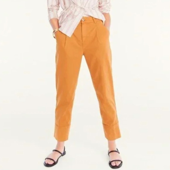 J. Crew | Navy Blue Pleated Cropped Straight Chino Pant  Size 8 - Picture 8 of 8